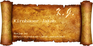 Kirnbauer Jakab névjegykártya